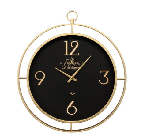 Black and gold wall clock