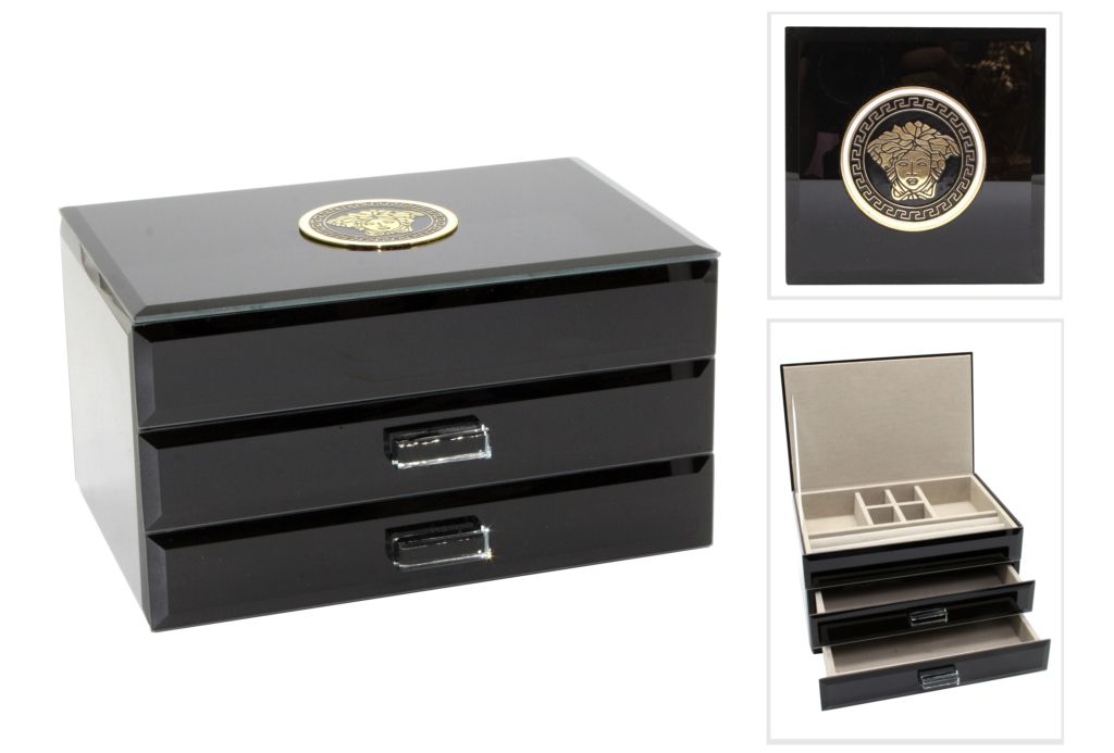 BOX-GLASS-2DRAWER-MEDUSA-BLACK