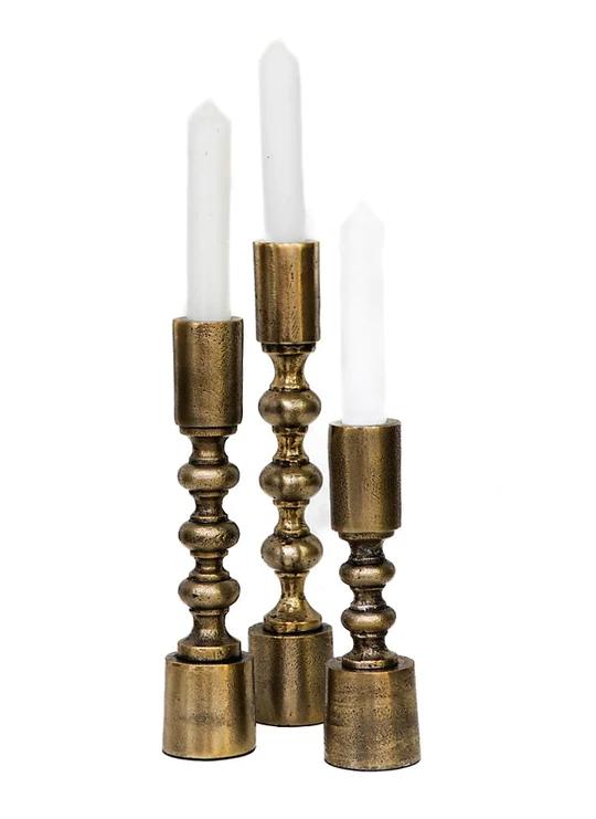 Candle stand raw aluminum   Brass finish