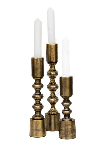 Candle stand raw aluminum   Brass finish