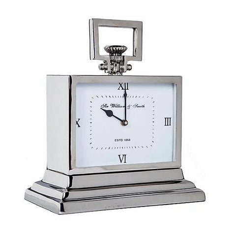 Desk clock Nickel plated casing Glass front