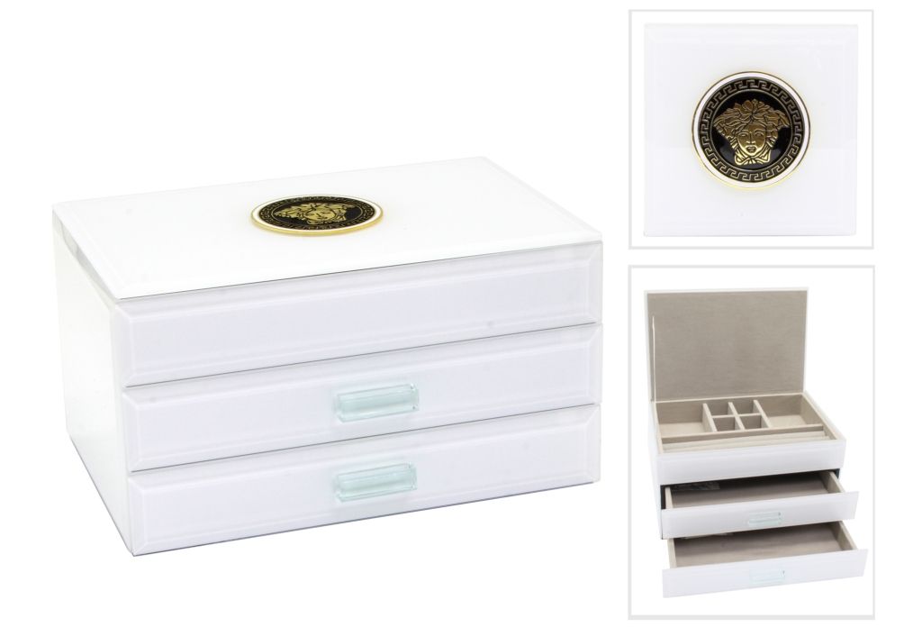 BOX-GLASS-2DRAWER-MEDUSA-WHITE