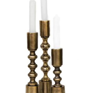 Candle stand raw aluminum Brass finish
