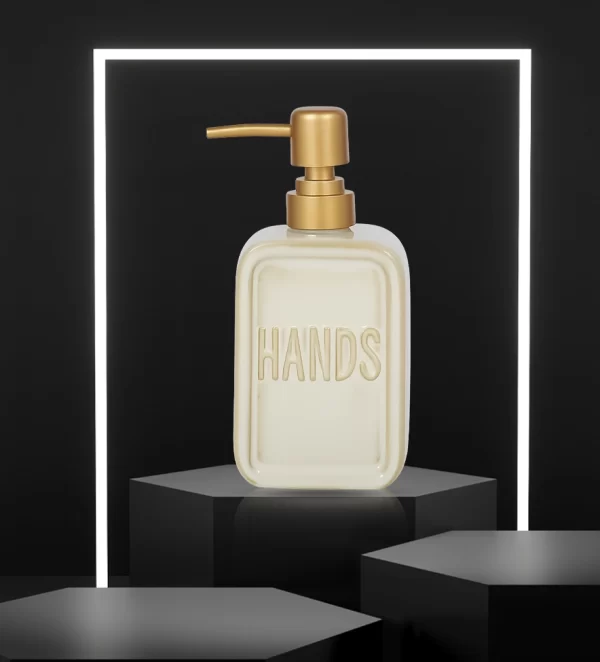 HANDS CER SOAP DISPENSER 8.5X18CM IVORY
