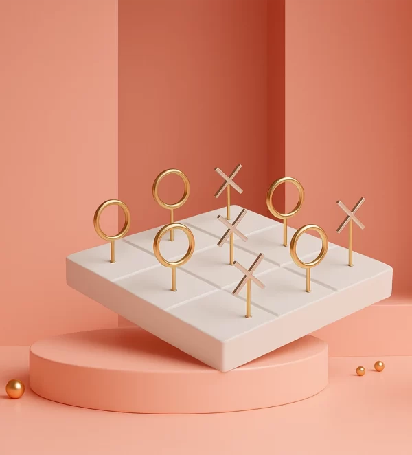 EMPORIUM ELODIE NAUGHTS AND CROSSES MULTI-COLOUR 15X15X6CM