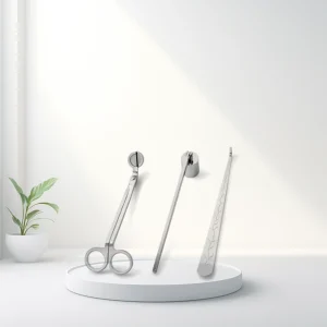 Stainless steel candle wick trimmer set