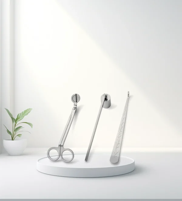 Stainless steel candle wick trimmer set