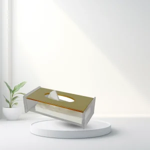 Lacquered Gold Rectangular Tissue Box
