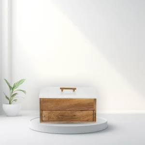 MARCO MARBLE/WOOD JEWEL BOX 24X16X12CM