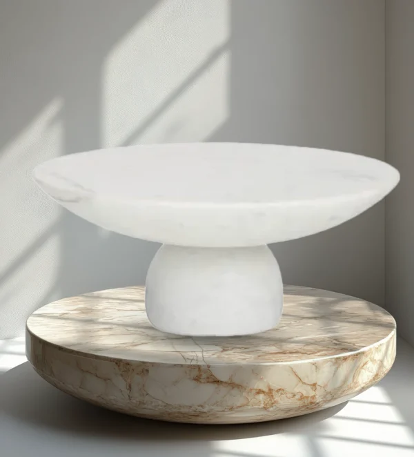 OTIS MARBLE CAKE STAND 30X30X13CM WHITE