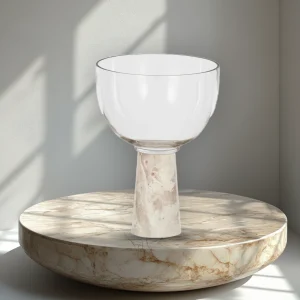 Fiva Glass/Marble Footed Bowl