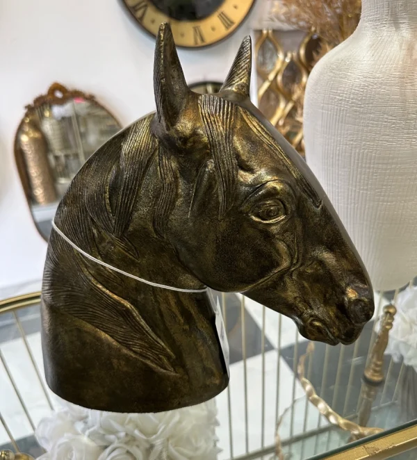 Bronze finish horse head