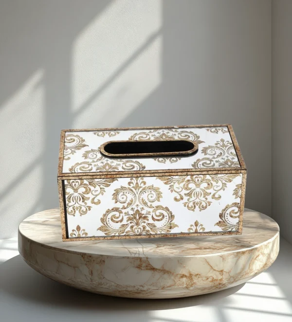 Deco Floral Print Mirror Body Tissue Box 24*12.5*10 cm