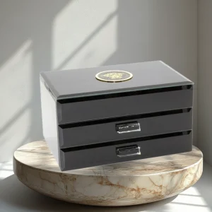 BOX-GLASS-2DRAWER-MEDUSA-BLACK