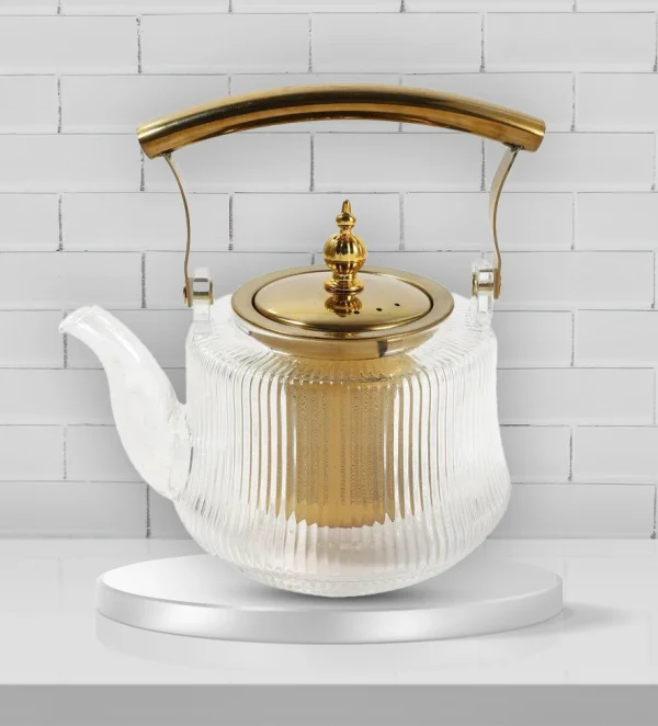 Glass Tea Pot kettle with Strainer Infuser 1.2 Litre