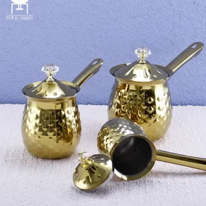 3 pce gold stainless coffee pot set