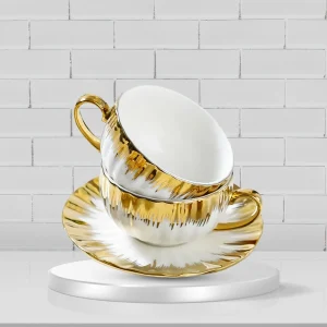 Splash gold tea cups set of 6
