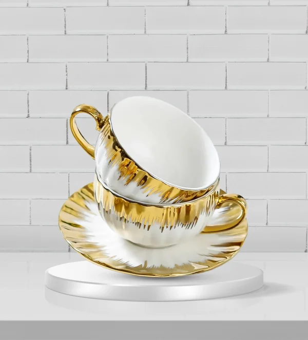 Splash gold tea cups set of 6
