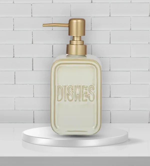 DISHES CER SOAP DISPENSER 8.5X18CM IVORY