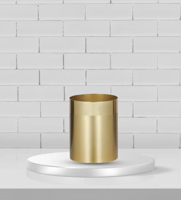 LATON S/STEEL UTENSIL HOLDER 14X18CM GLD