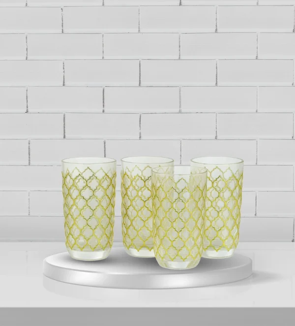 Gold Quatrefoil Acrylic Tumbler