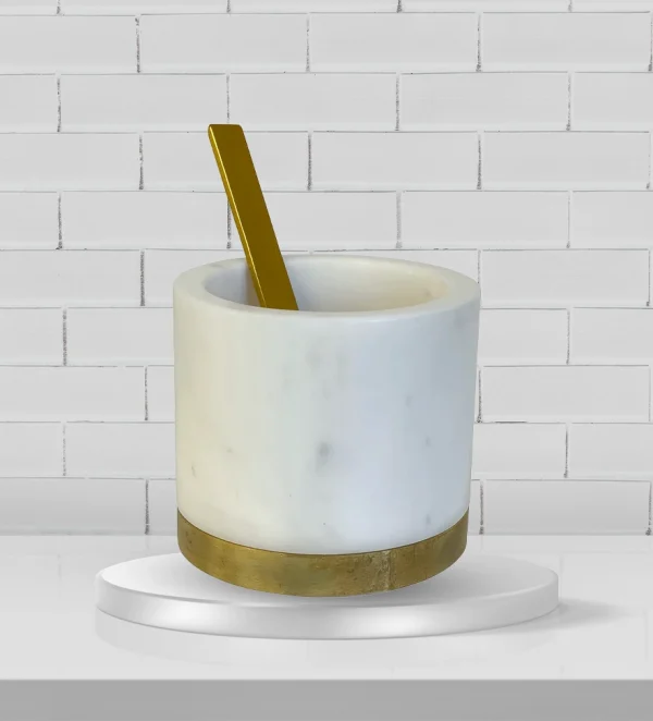 Marble Gold Spoon Pinch Pot