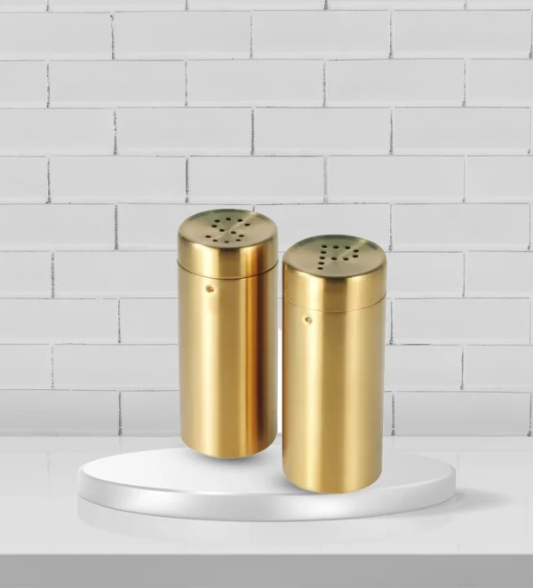 Gold salt and pepper shakers