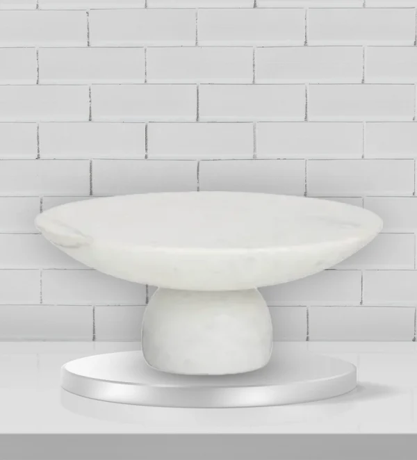 OTIS MARBLE CAKE STAND 30X30X13CM WHITE