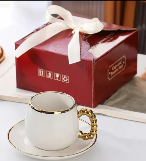 Luxury gold beaded coffee/teacup set