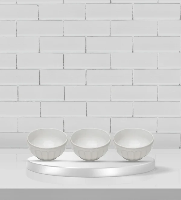 Marguerite White 3pk Dip Bowl