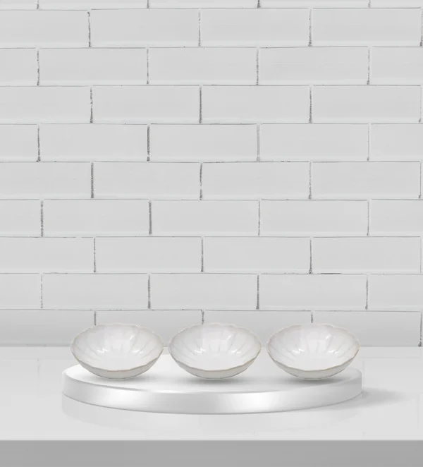 Marguerite White 3pk Dip Bowl