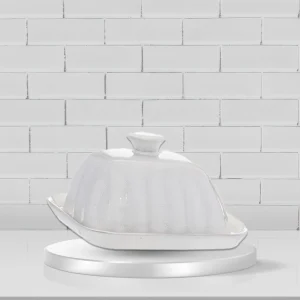 Marguerite White Butter Dish