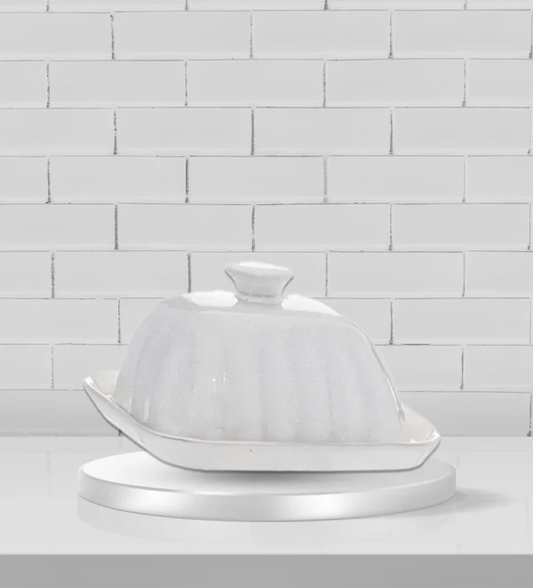 Marguerite White Butter Dish