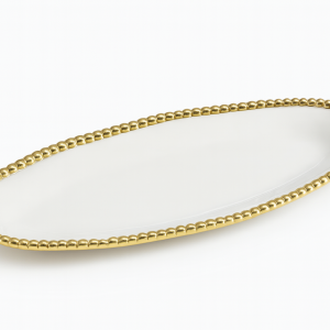 Luxe Gold Beaded Rim